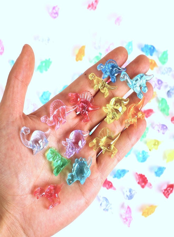 FXMHEHBB 180 Pieces Mini Dinosaur Figures, Multi-Colored Small Acrylic Dinosaur Toys Vase Filler Dino Party Decorations Goodie Bag Stuffers - Image 4